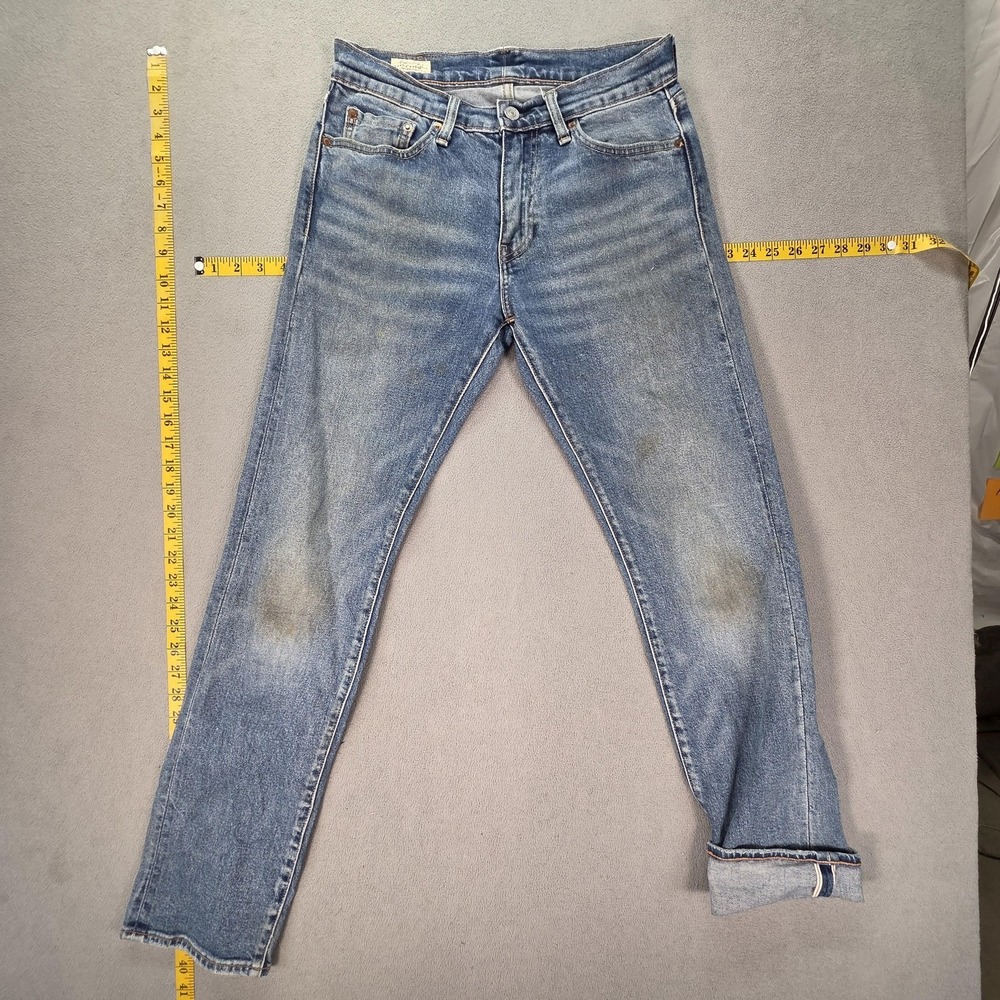 Levis Selvedge Jeans‎ Mens Blue 511 Slim Straight Whiskers Honeycomb Fits 27x30